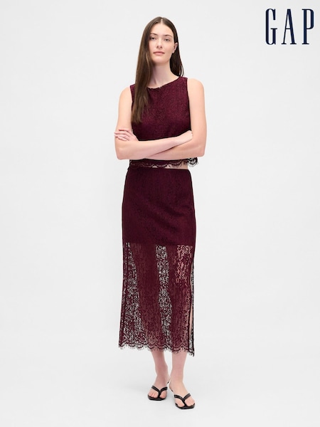 Gap Red Lace Maxi Skirt (V20619) | £65