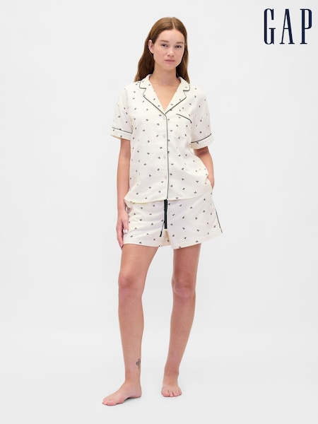 Gap Cream Softest Flannel Pyjama Shorts Set (V20647) | £45