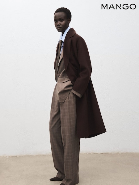 Mango Brown Handmade Oversized Wool Coat (V20742) | £140