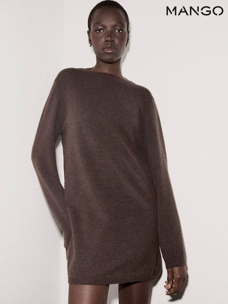 Mango Brown Fine-Knit Dress (V20788) | £40