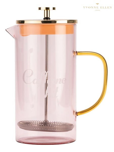 Yvonne Ellen Pink Glass Cafetiere Caffeine (V20820) | £35