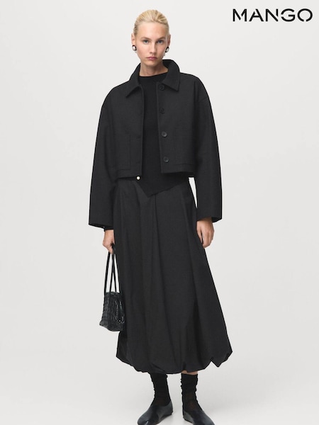 Mango Black Asymmetrical Sweater With Buttons (V20882) | £36