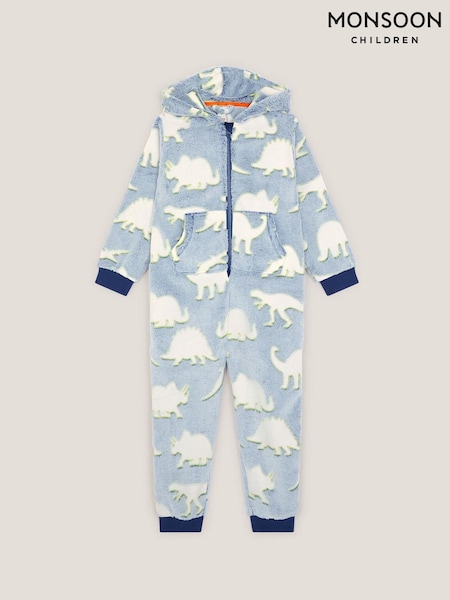Monsoon Blue Glow In The Dark Dinosaur Onesie (V20966) | £30 - £34