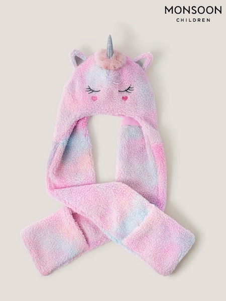 Monsoon Purple Unicorn 3-in-1 Hat Scarf (V20976) | £0