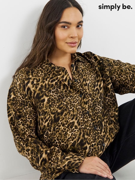 Simply Be Animal Print Relaxed Shirt (V22108) | £30