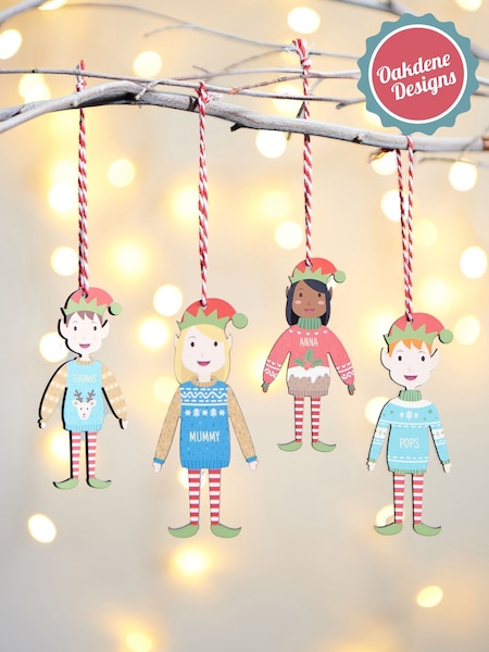 Personalised Adult Elf Christmas Decoration by Oakdene (V22141) | £10