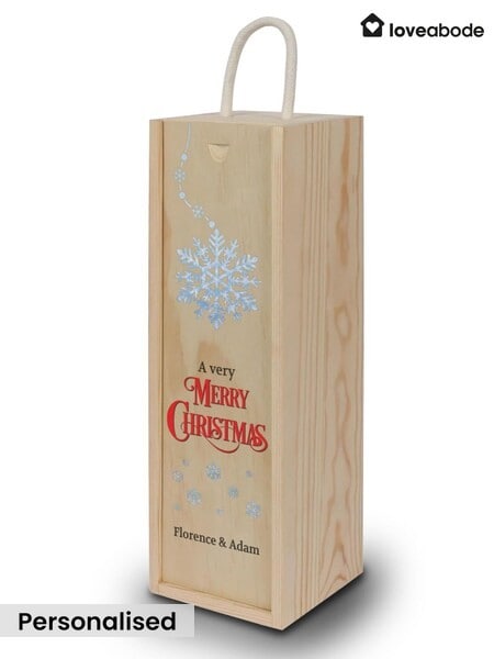 Loveabode Personalised Christmas Wine Gift Box (V22266) | £18