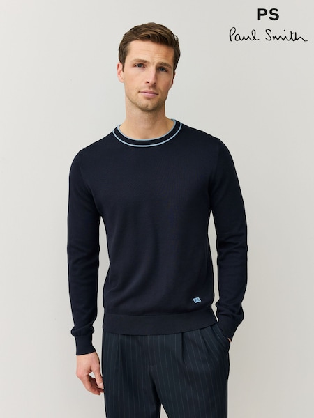 PS Paul Smith Blue Regular-Fit Quarter Zip Jumper (V22602) | £155