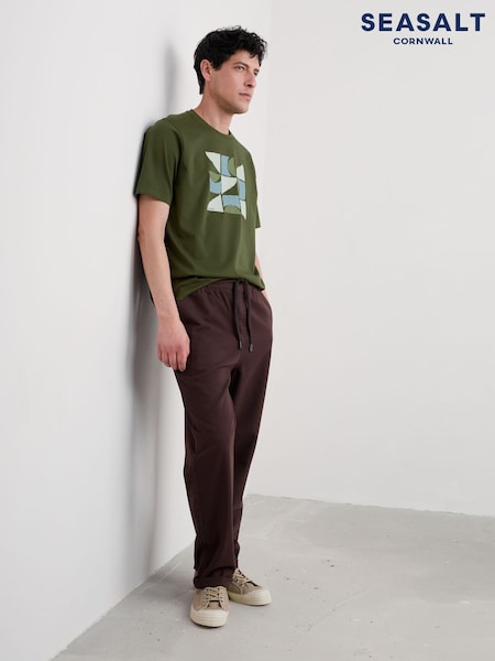Seasalt Cornwall Green Midwatch Cotton T-Shirt (V22639) | £30