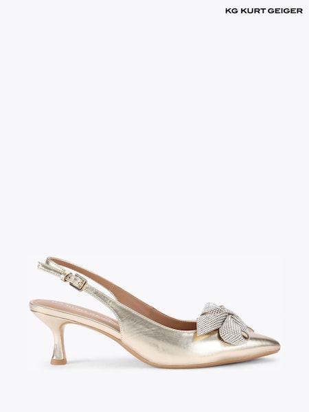 KG Kurt Geiger Gold Bow Gem Shoes (V22730) | £89