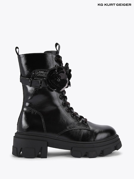 KG Kurt Geiger Black Trekker Cuff Boots (V22740) | £169