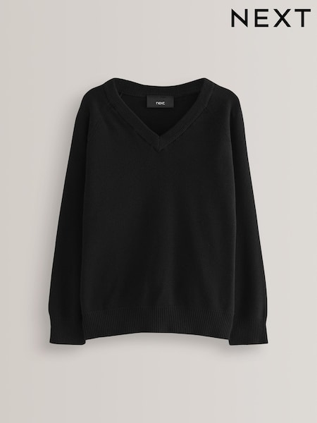Black. Knitted V-Neck School Jumper (3-16yrs) (V22802) | £7 - £13
