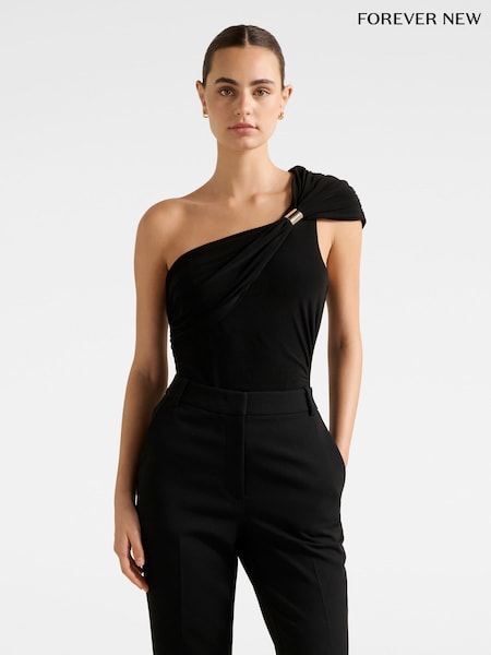 Forever New Black Robyn Hardware One Shoulder Top (V22805) | £45
