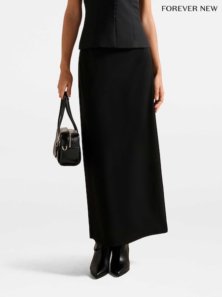 Forever New Black Drew Low Waist Column Skirt (V22811) | £50