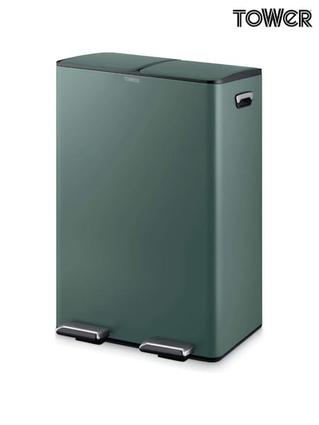 Tower Forest Green 60L Pedal Bin, 2 x 30L (V22835) | £130