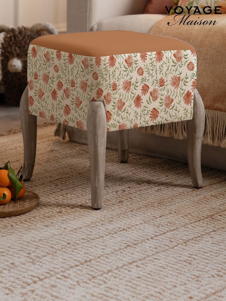 Voyage Maison Orange Carrara Printed Ralf Footstool (V22929) | £110