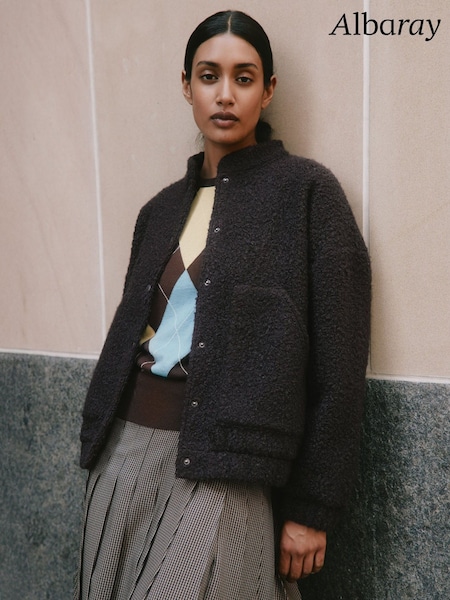 Curly Bomber Brown Jacket (V23010) | £120