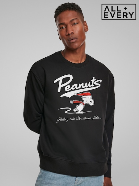 All + Every Black Peanuts Snoopy Gliding Into Christmas Like Sweatshirt (V23387) | £35