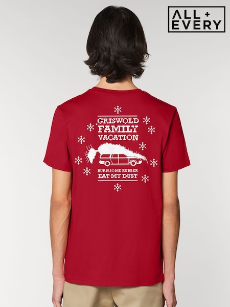 All + Every Red National Lampoon's Christmas Vacation Griswold Family Back Print T-Shirt (V23390) | £25