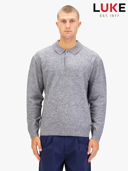 Luke 1977 Kingsbridge Mid Mrl Grey Polo Shirt (V23436) | £45