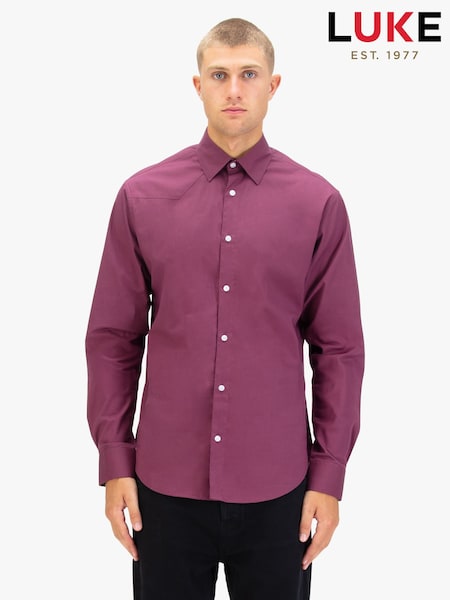 Luke 1977 Triple Crown Shirt Mauve Wine (V23444) | £45