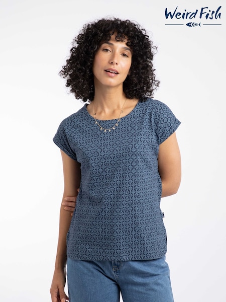Weird Fish Blue Paw Paw Printed T-Shirt (V23464) | £30