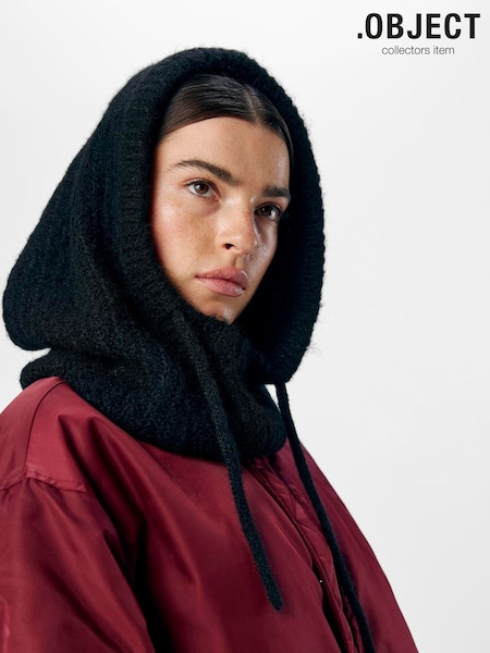 OBJECT Black Knit Balaclava Scarves (V23589) | £22