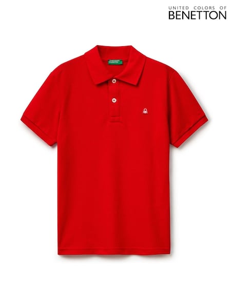 Benetton Grey Boys Short Sleeve Pique Polo Shirt (6-14 yrs) (V23690) | £20