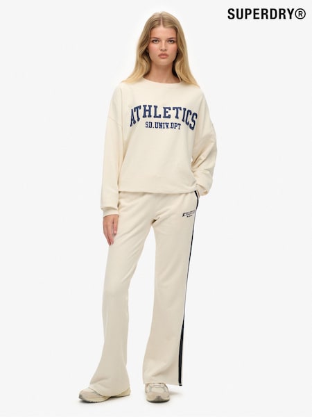 Superdry White Athletic Stripe Flare Joggers (V23763) | £40