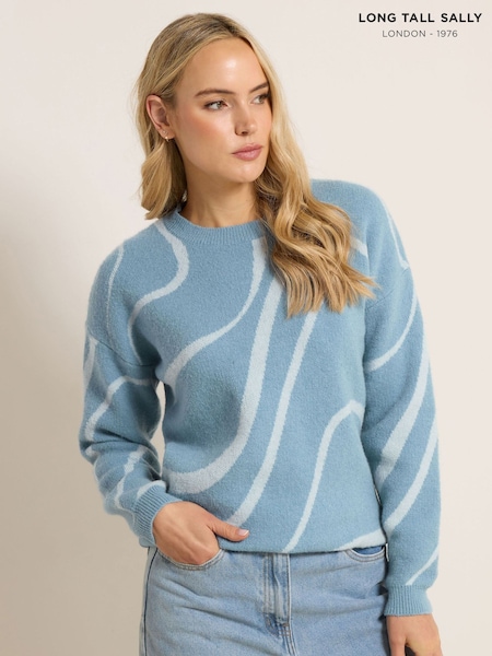 Long Tall Sally Blue Squiggle Jumper (V23932) | £36