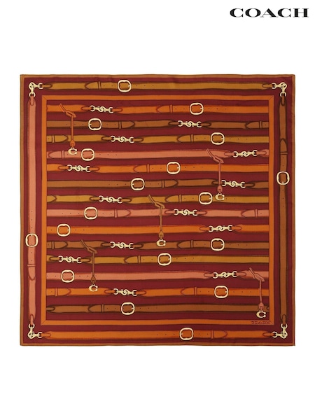 COACH Purple Multi Belt Printed Silk Square Scarf (V23977) | £95
