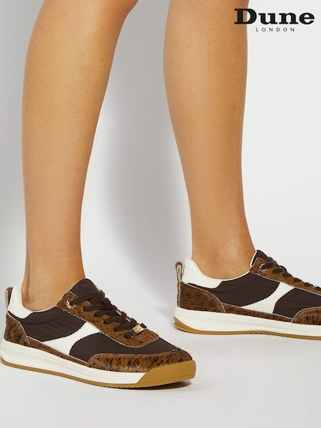 Dune London Brown Elsea Slim Sole Runner Trainers (V24016) | £89