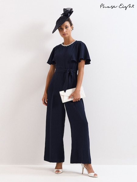 Phase Eight Blue Petite Orwen Jumpsuit (V24019) | £179