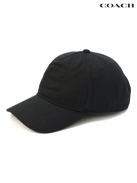 COACH Black Sculpted C Baseball Hat (V24048) | £40