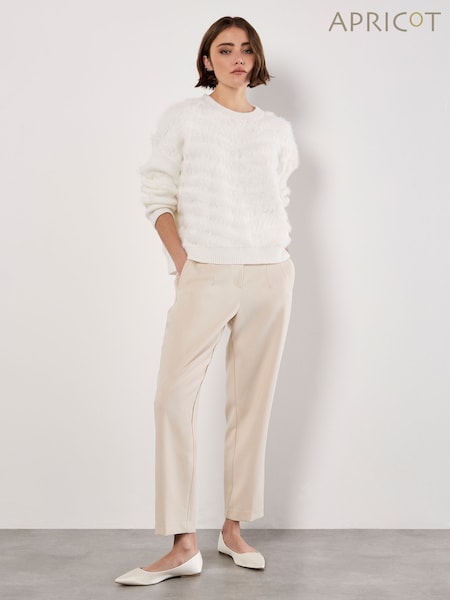 Apricot White Fluffy Stripe Jumper (V24092) | £40