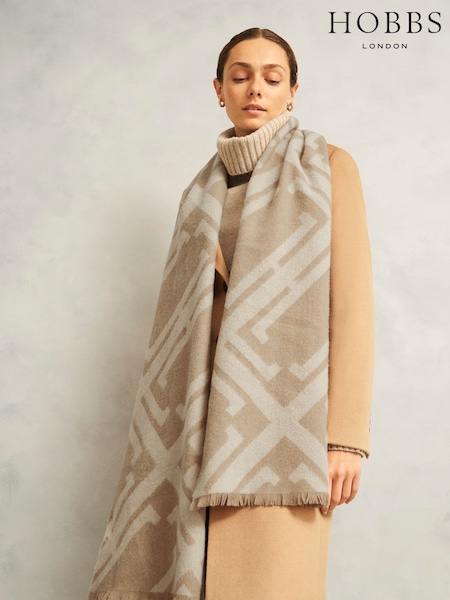 Hobbs White Delaney Wool Scarf (V24139) | £75
