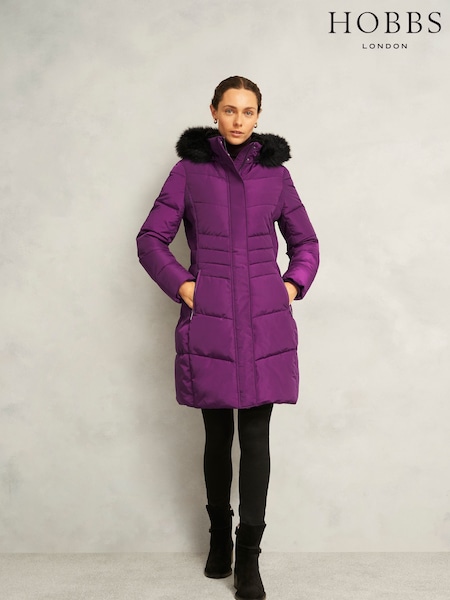 Purple Jaymie Puffer Coat (V24154) | £199