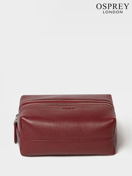 Osprey London The Double Zip Small Leather  Washbag (V24210) | £55
