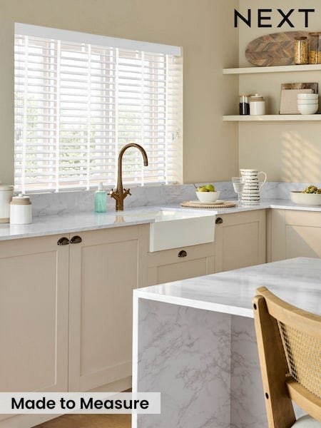Alina Fine Grain Made To Measure 50mm Starwood Fauxwood 25mm Tranquil Taped Venetian Blinds