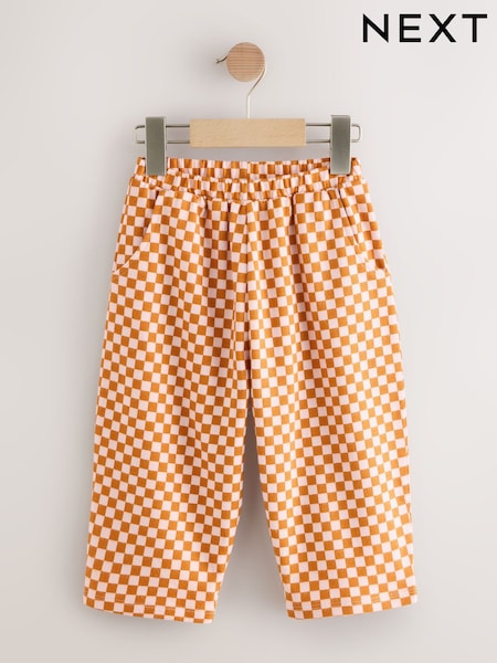 Orange Checkerboard Barrel Leg Trousers (3mths-7yrs) (V24369) | £8 - £10