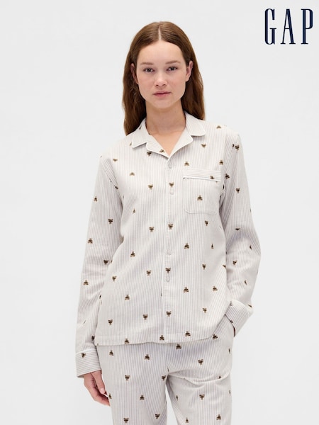 Gap Beige stripe Pyjama Top Matching Family Christmas (V24846) | £35