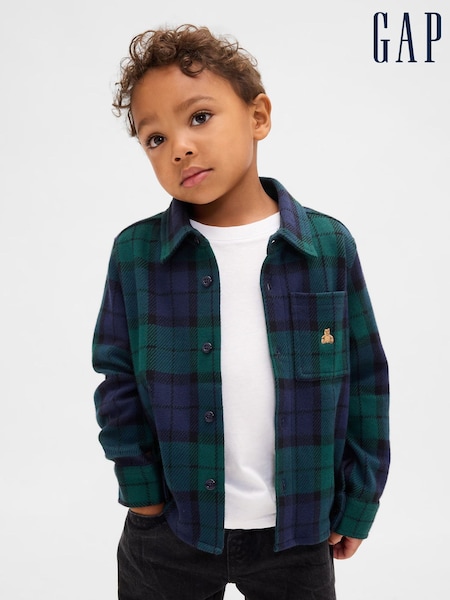 Gap Green/Navy check Knit Jersey Check Shirt (6mths-5yrs) (V24914) | £20