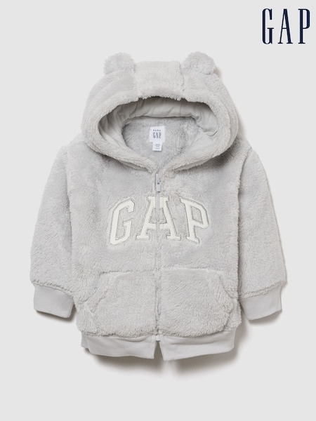 Gap Grey Sherpa Logo Zip Hoodie (0-24mths) (V24943) | £25