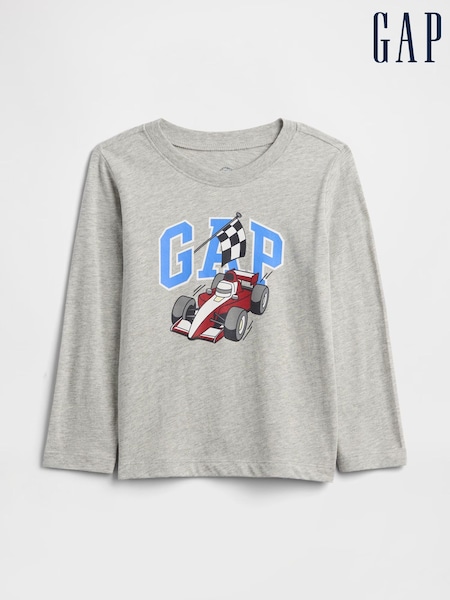 Gap Grey Long Sleeve Graphic T-Shirt (6mths-5yrs) (V24955) | £11