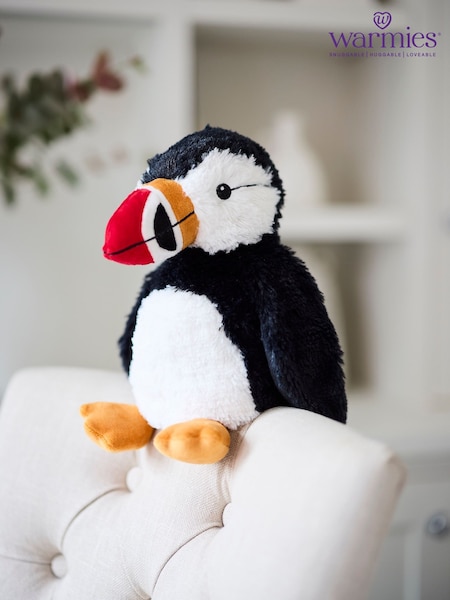 Warmies Black Large  Puffin Fully Heatable Plush Toy (V25034) | £24