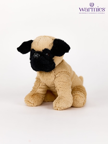 Warmies Beige and Black Large Pug Fully Heatable Plush Toy (V25039) | £24