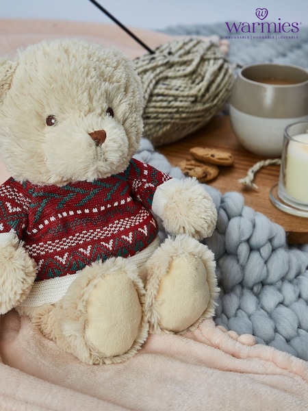 Warmies Red Large Christmas Jumper Bear Fully Heatable Toy (V25046) | £24