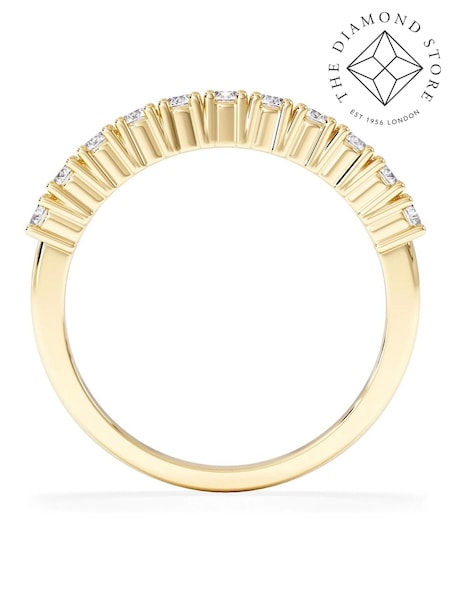 The Diamond Store White Twilight 0.50ct Round Cut Lab Diamond Half Eternity Ring in 9K Yellow Gold (V25069) | £499