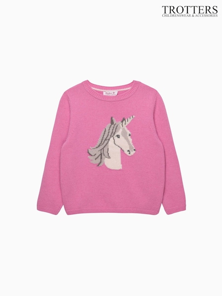 Trotters London Pink Magical Unicorn Jumper (V25296) | £62 - £65