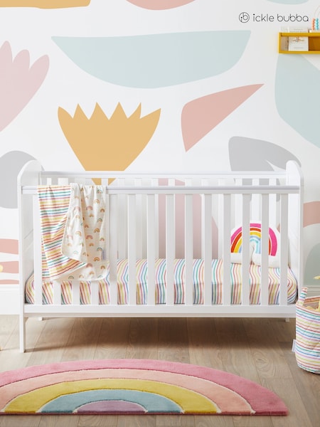 Ickle Bubba White Coleby Classic Cot Bed and All Seasons Premium Poc Mattress (V25509) | £269
